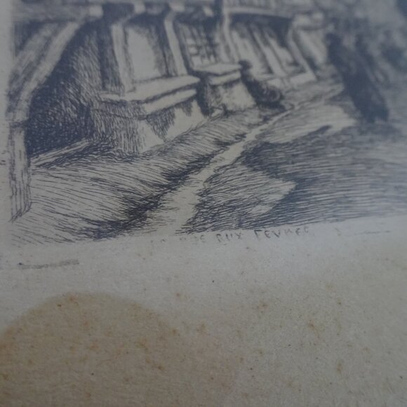Emile LEROI (1887-1944) Engraving France Pencil Signed Lisieux La Rue Aux Fevres - Picture 5 of 16